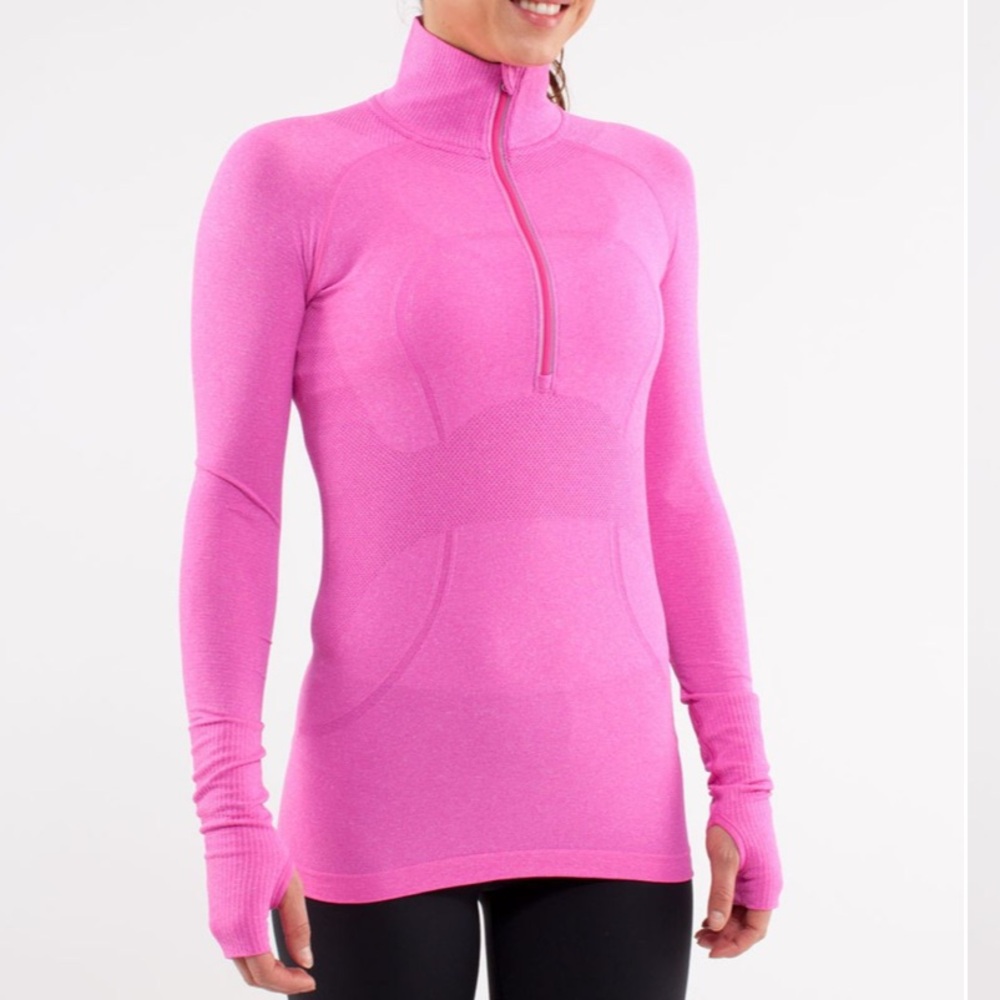 Lululemon Run Swiftly Tech 1/2 Zip Pink Medium EUC
